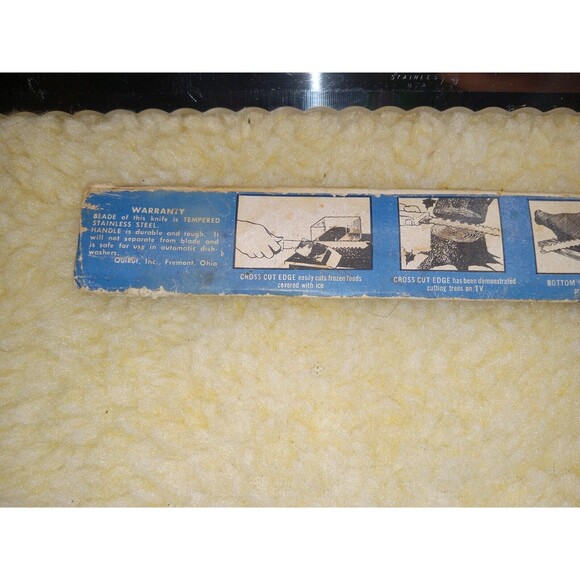 Quikut Quikkle Slicing Knife Stainless 9" Double Edge Forked Green Handle Knife - Picture 3 of 8